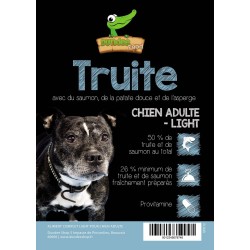 Croquette chiens stérilisé : Sac de croquettes à la truite chien adulte