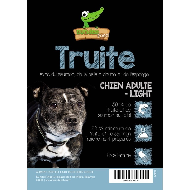 Croquette chiens stérilisé : Sac de croquettes à la truite chien adulte