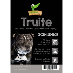 Chien sénior : croquettes à la truite haute qualité