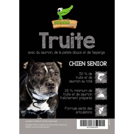 Chien sénior : croquettes à la truite haute qualité