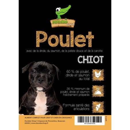 Croquettes chiot au poulet. Sac de croquettes haute qualité pour chiot
