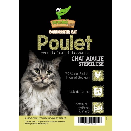 Alimentation au poulet pour chats stérilisés