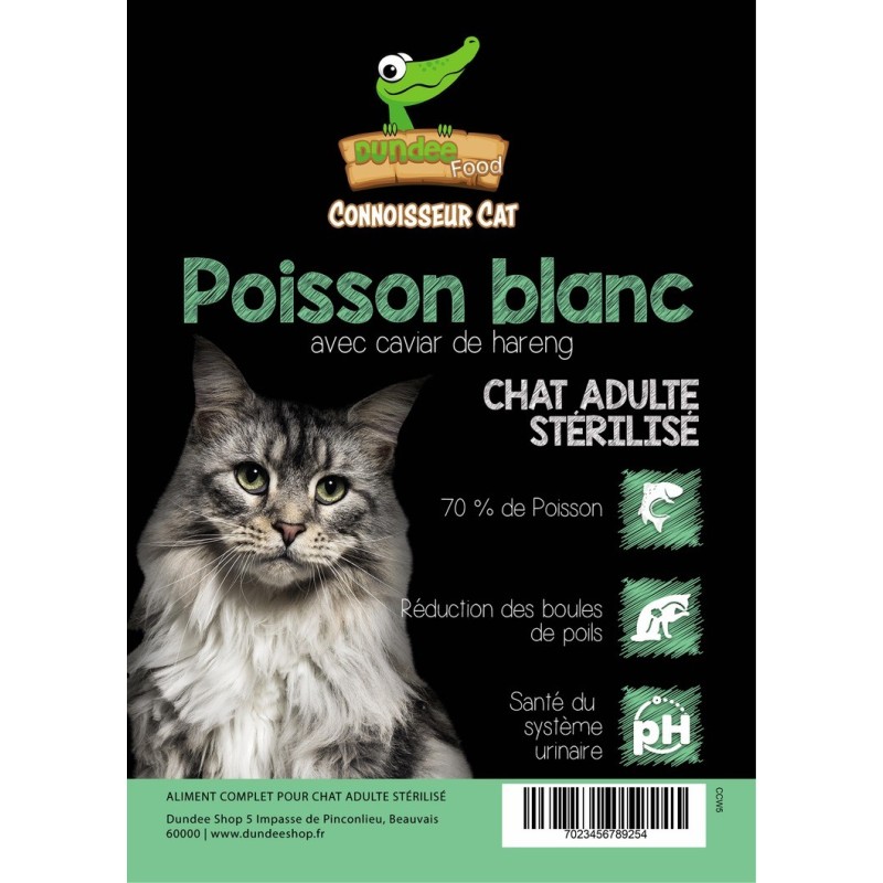 Croquettes au poisson blanc pour chat stérilisé