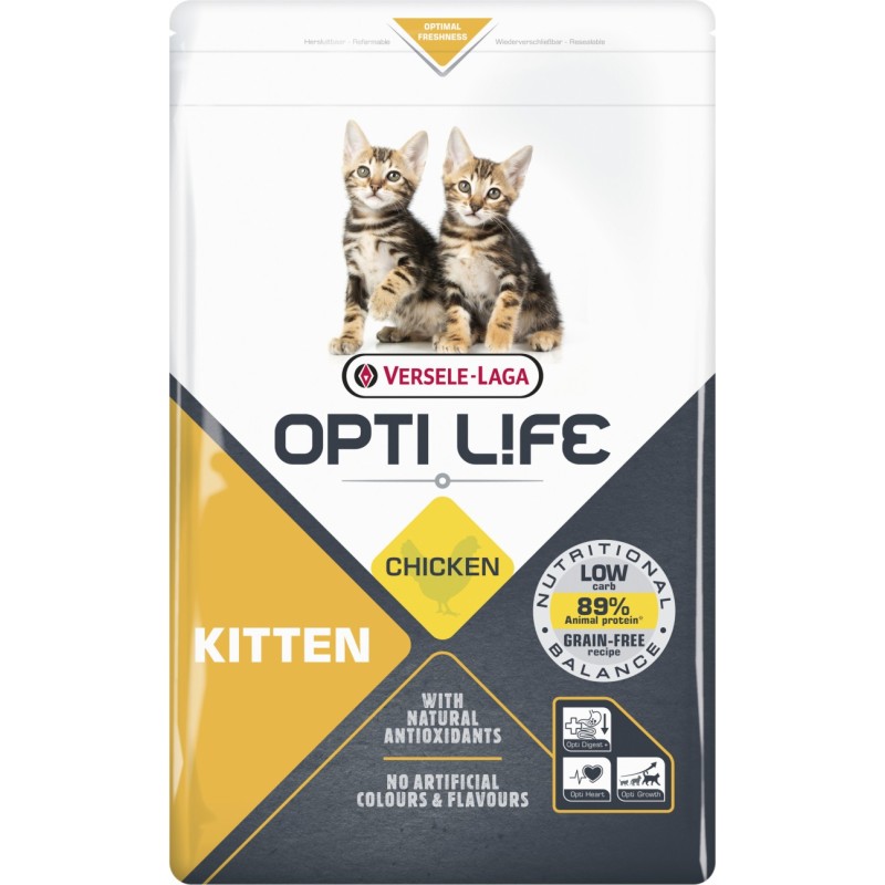 Vente croquettes chaton au poulet Opti Life Versele Laga