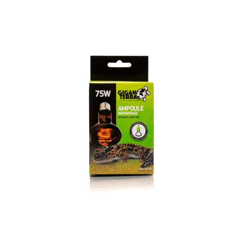 Lampe infrarouge 75W pour reptiles et petits animaux