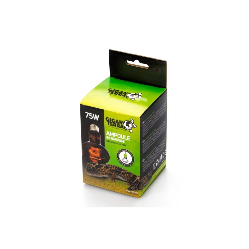 Lampe infrarouge 75W pour reptiles et petits animaux