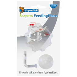 Plat d'alimentation transparent à ventouse SuperFish Scapers pour aquarium