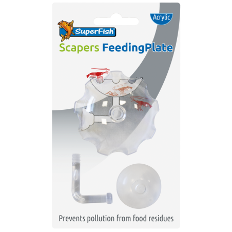 Plat d'alimentation transparent à ventouse SuperFish Scapers pour aquarium