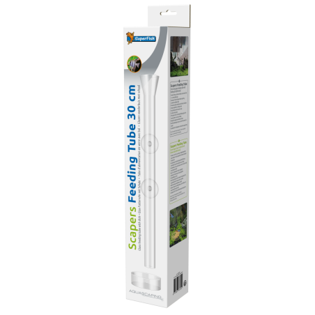 Tube de nourrissage en verre 30 cm SuperFish Scapers avec coupelle et ventouses