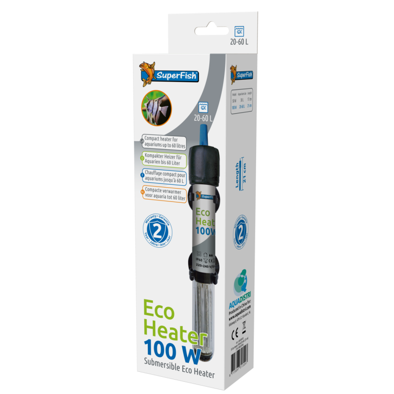 Eco Heater SuperFish 100 W pour aquarium de 100 litres
