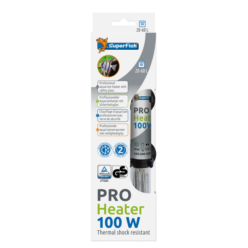 Chauffage réglable 100 W pour bac tropical de 100 litres