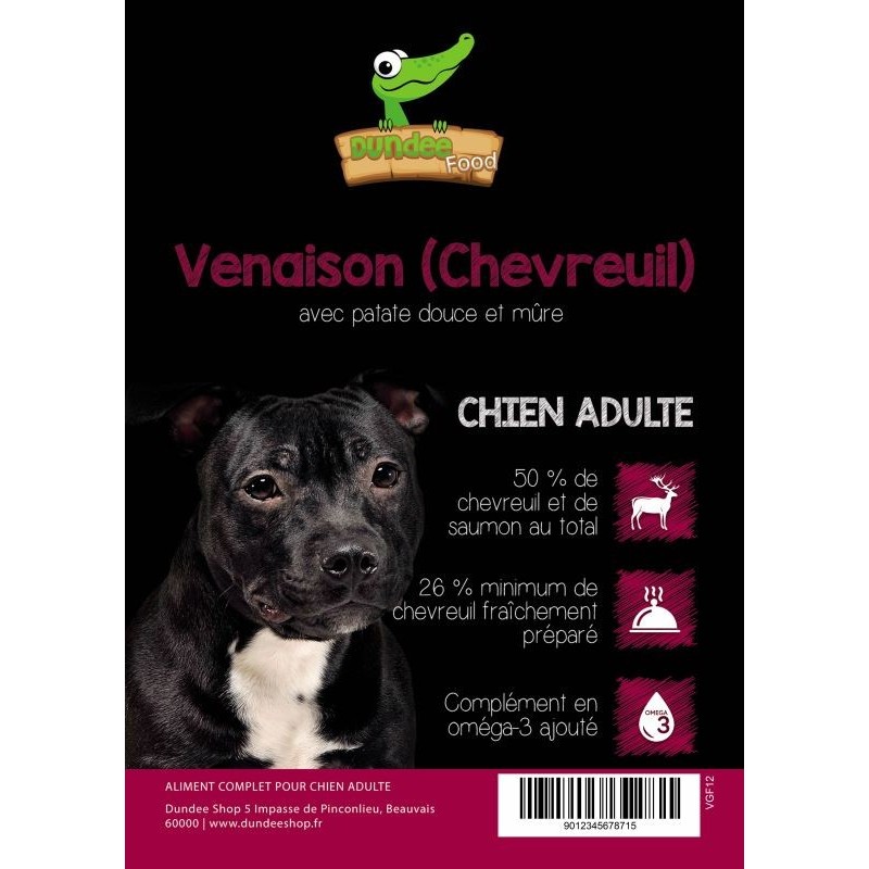 Croquettes chien viande gibier venaison alimentation chien