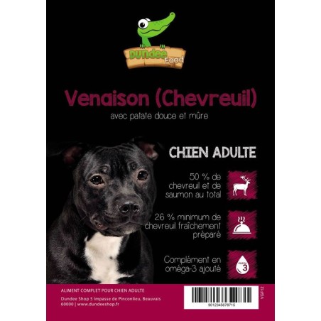 Croquettes chien viande gibier venaison alimentation chien